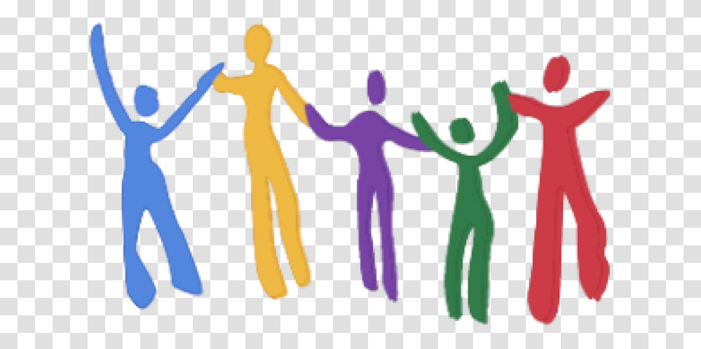 Silhouettes Holding Hands, Cross, Crowd Transparent Png