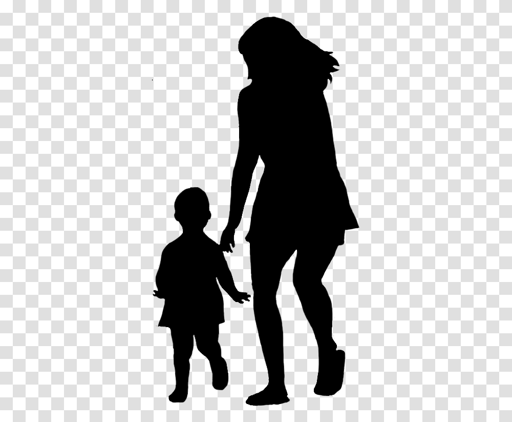 Silhouettes Of People Mother And Child Silhouette, Gray, World Of Warcraft Transparent Png