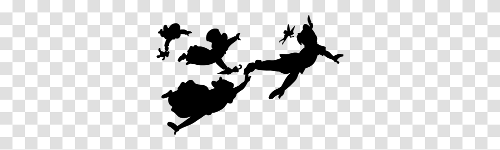 Silhouettes Of Peter Pan, Gray, World Of Warcraft Transparent Png