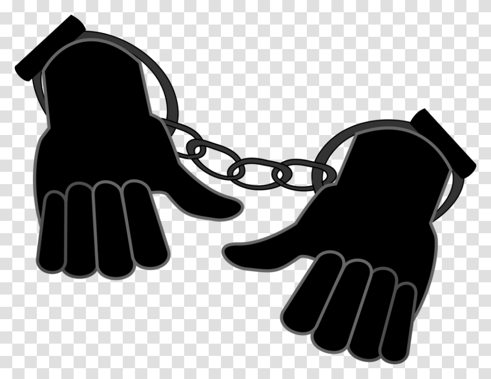 Silhouettethumbglove Hands In Hand Cuffs Silhouette, Stencil, Drawing Transparent Png