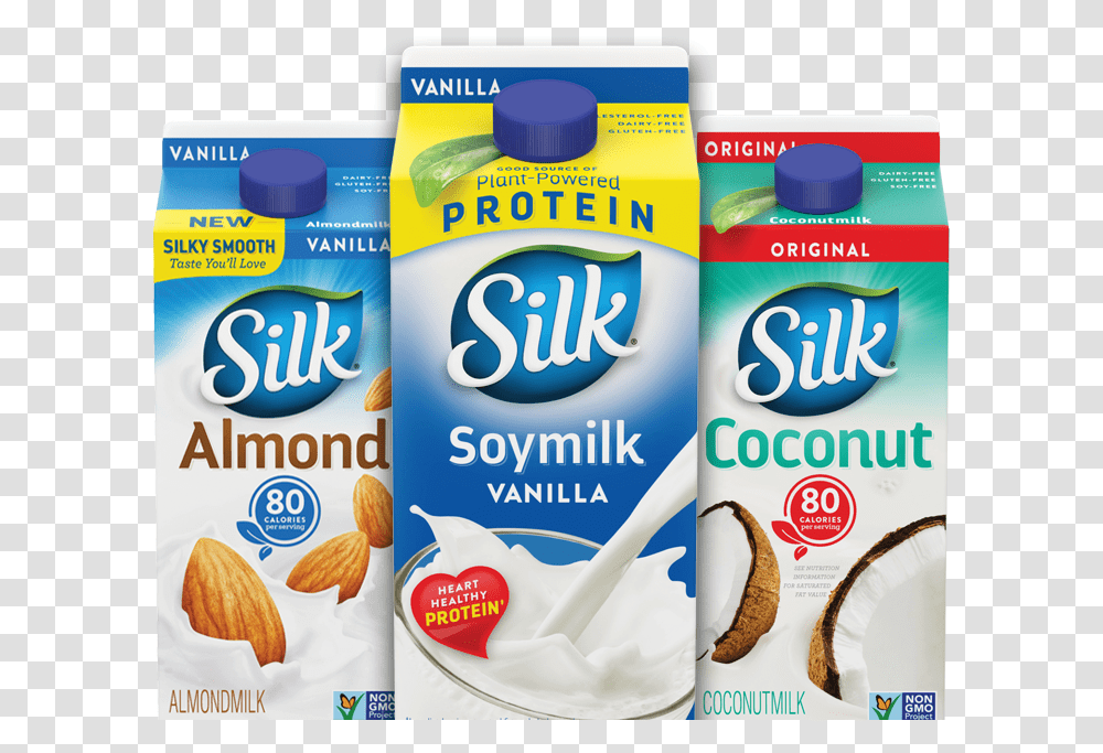Silk Allergen Safety Food Almond Silk Milk, Plant, Dessert, Dairy, Yogurt Transparent Png
