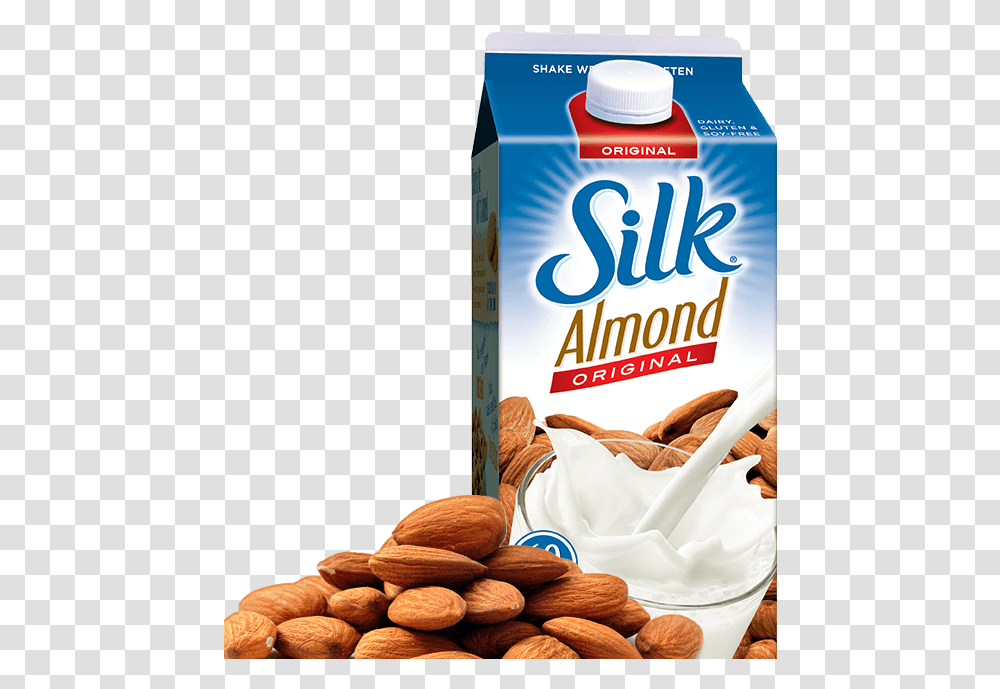 Silk Almond Milk Unsweetened, Nut, Vegetable, Plant, Food Transparent Png