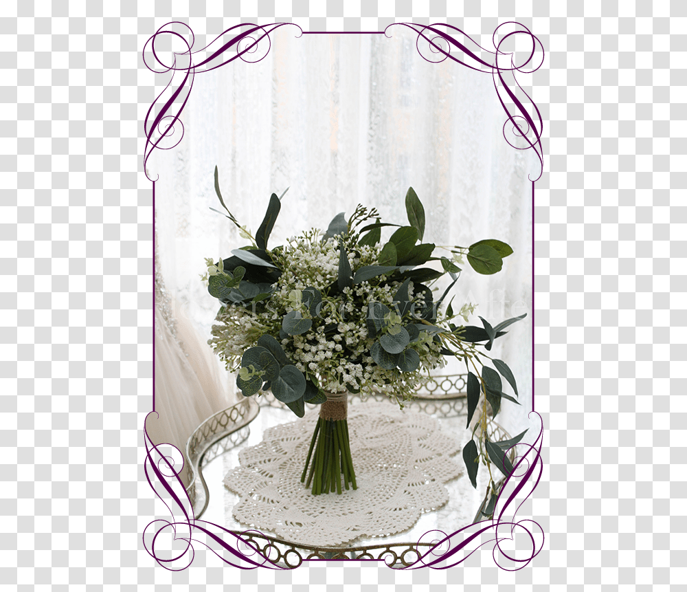 Silk Artificial Baby's Breath And Australian Native Wedding Basket For Flower Girl, Floral Design, Pattern, Plant Transparent Png