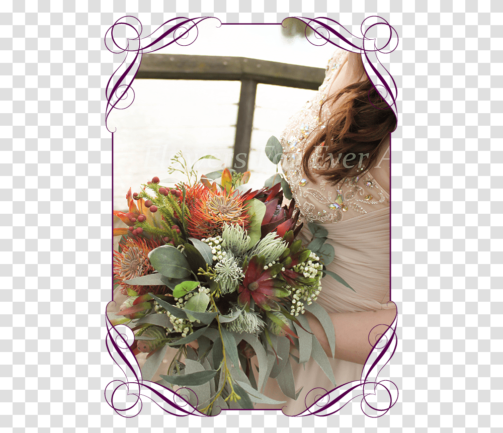 Silk Artificial Faux Australian Native Bridal Bouquet Bouquet, Plant, Person, Flower Bouquet, Flower Arrangement Transparent Png