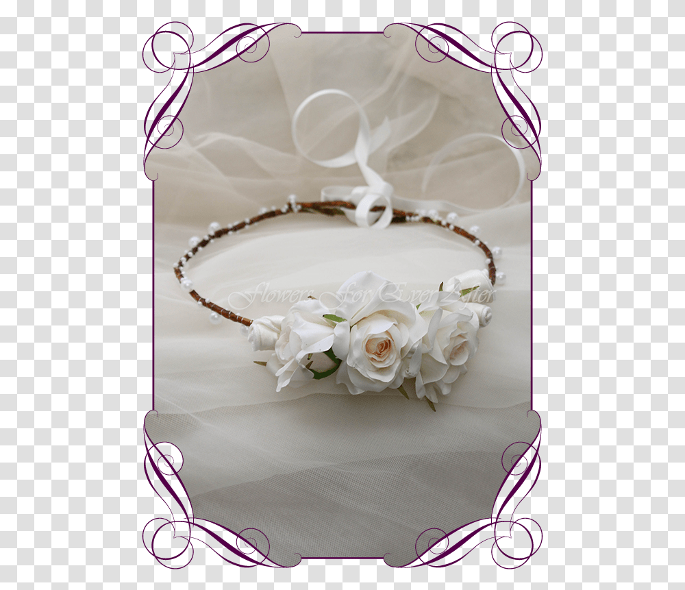 Silk Artificial Floral Hair Crown Halo Featuring Dusty Pink Bouquets Wedding, Accessories, Rose, Flower, Plant Transparent Png