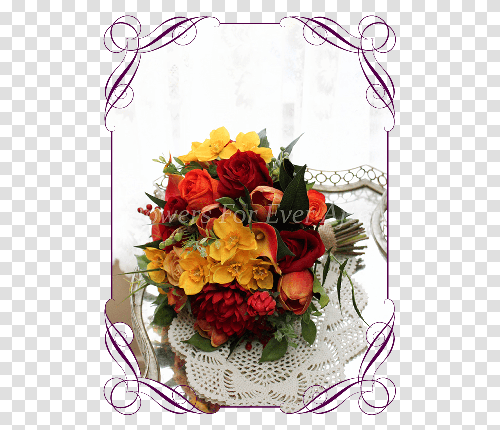 Silk Artificial Vibrant Colorful Red Yellow And Orange Wedding Basket For Flower Girl, Plant, Floral Design, Pattern Transparent Png