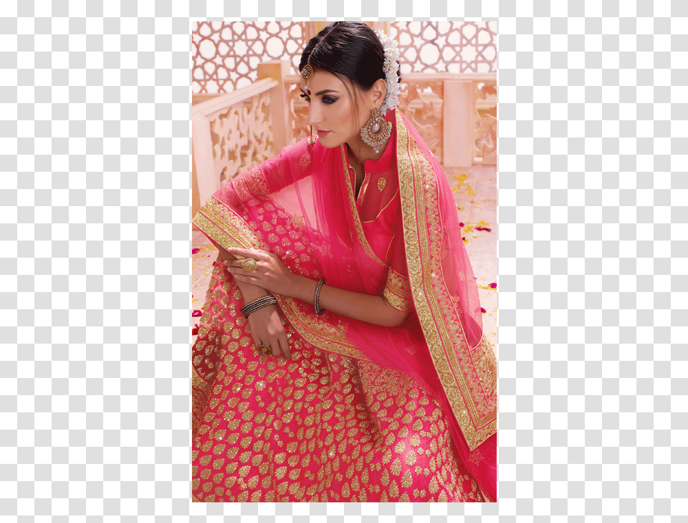 Silk, Sari, Person, Female Transparent Png