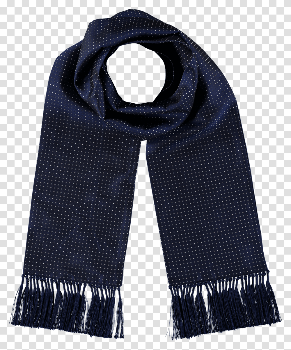 Silk Dress Scarf Navy With White Spots Scarf, Clothing, Apparel, Stole, Hoodie Transparent Png