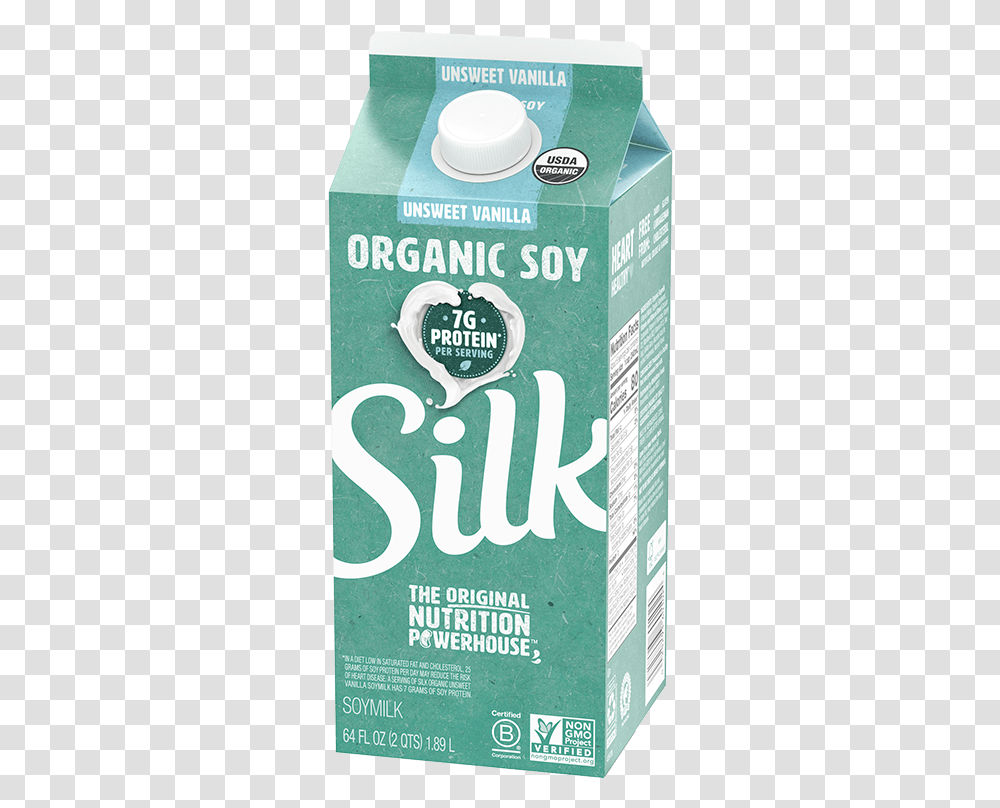 Silk Organic Unsweetened Vanilla Soymilk, Plant, Beverage, Food, Word Transparent Png