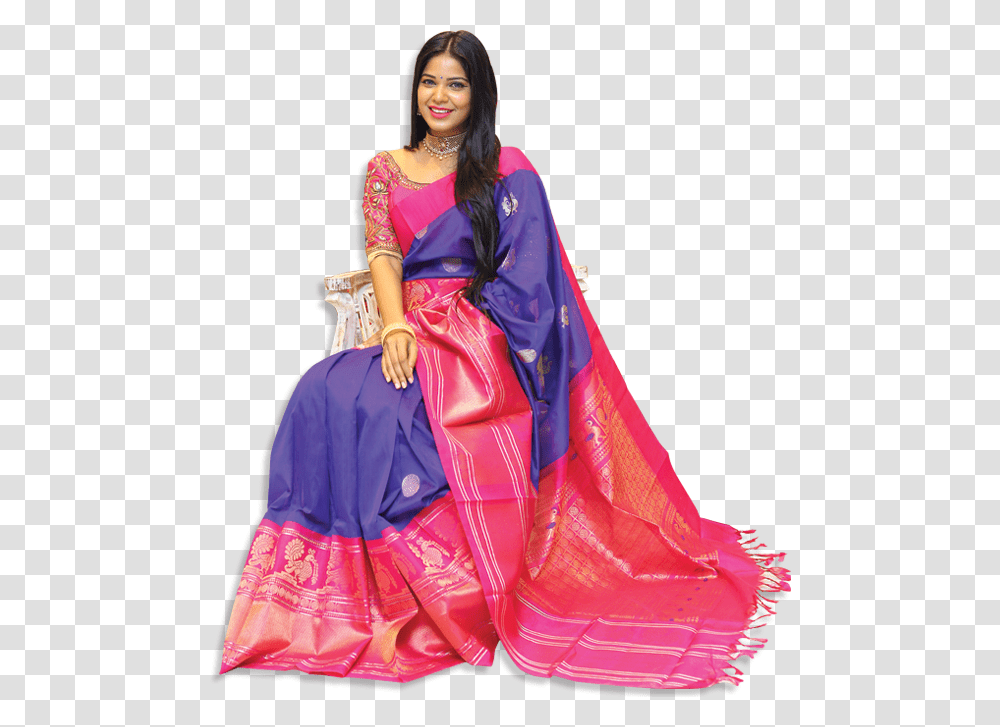 Silk Saree Saree, Dress, Female, Person Transparent Png