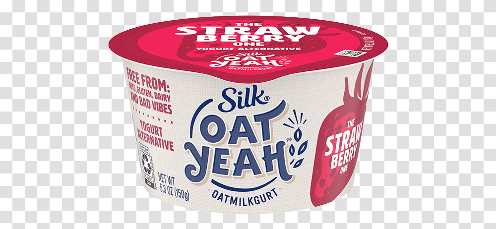 Silk Strawberry Oatmilk Dairy Free Yogurt Alternative Silk Oat Yeah Yogurt, Food, Dish, Meal, Label Transparent Png
