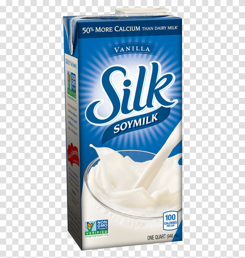 Silk Vanilla Soymilk Shelf Silk Soy Milk, Dessert, Food, Cream, Creme Transparent Png
