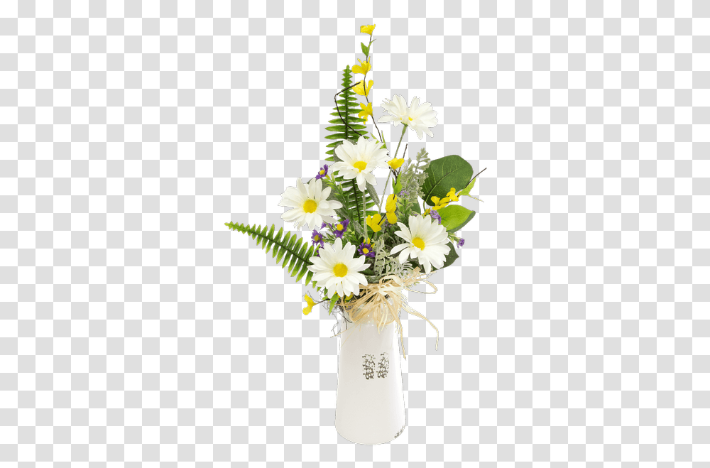 Silk White Daisy Jug Lovely, Plant, Flower, Flower Bouquet, Flower Arrangement Transparent Png