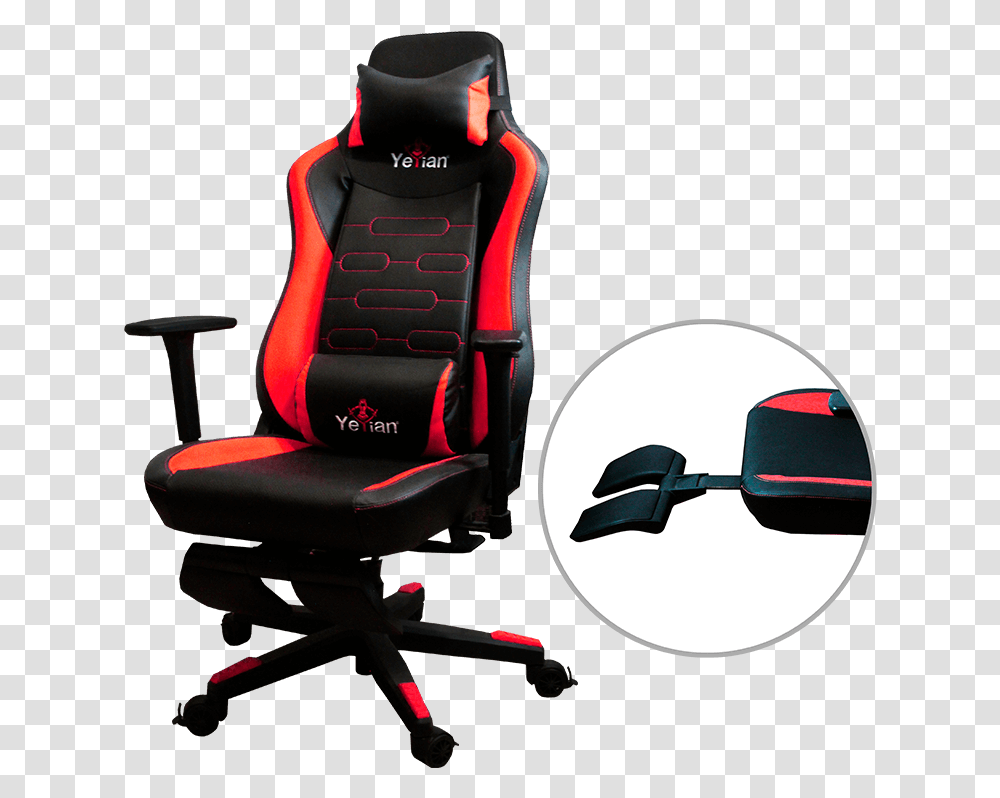 Silla Gaming Fury Yar 950 Roja Con Reposapies Office Chair, Cushion, Furniture, Sunglasses, Accessories Transparent Png