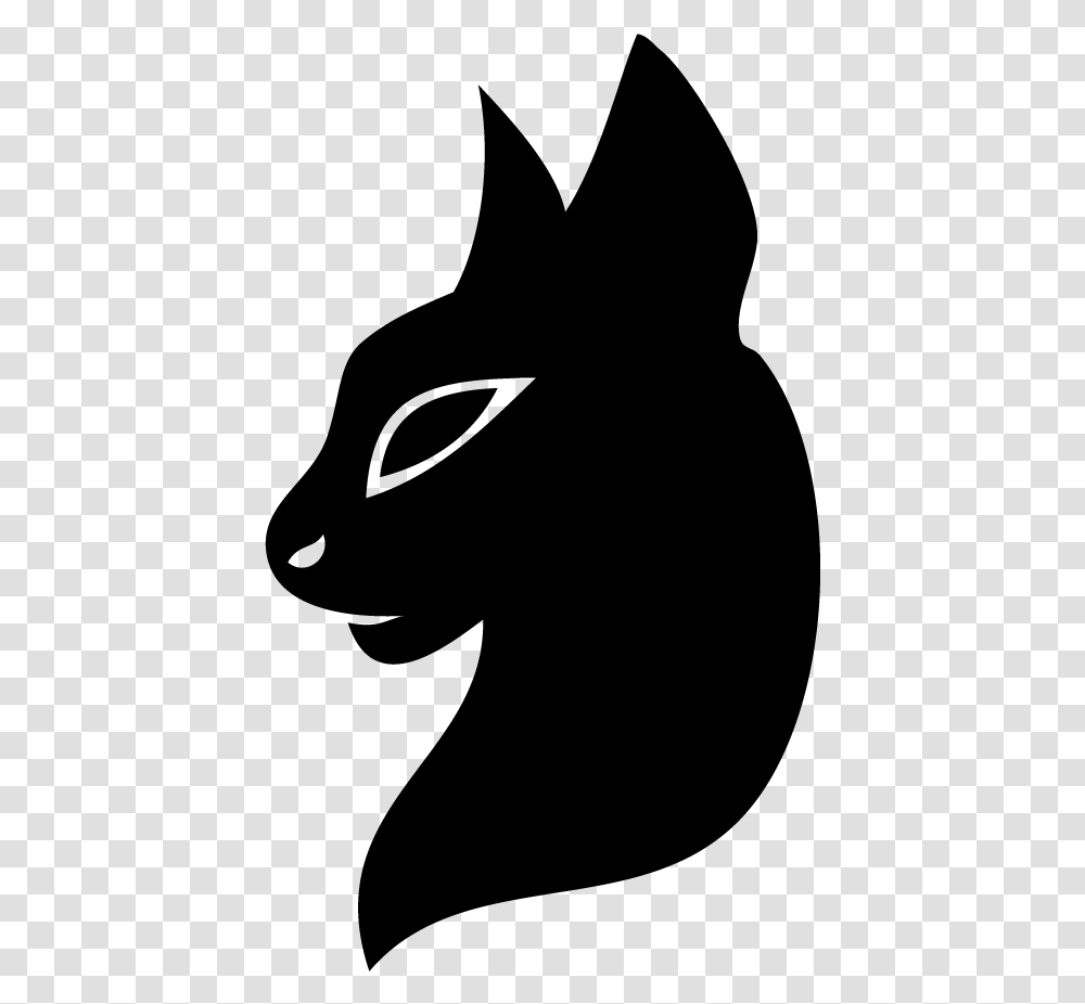 Sillouette Cat Head, Gray, World Of Warcraft Transparent Png