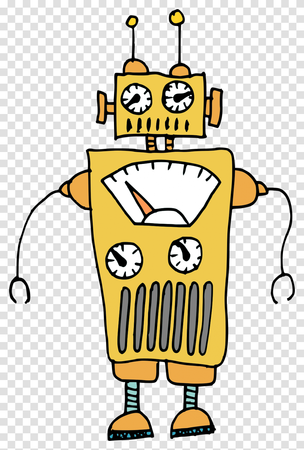 Silly Cartoon Robot Vector, Hydrant, Analog Clock, Fire Hydrant Transparent Png