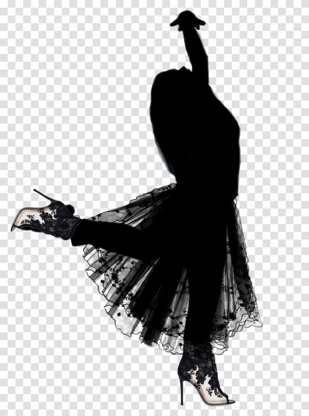 Silouette Girl Girlsilhouette Dancer Dancing Silhouette, Person, Dance Pose, Leisure Activities, Sleeve Transparent Png