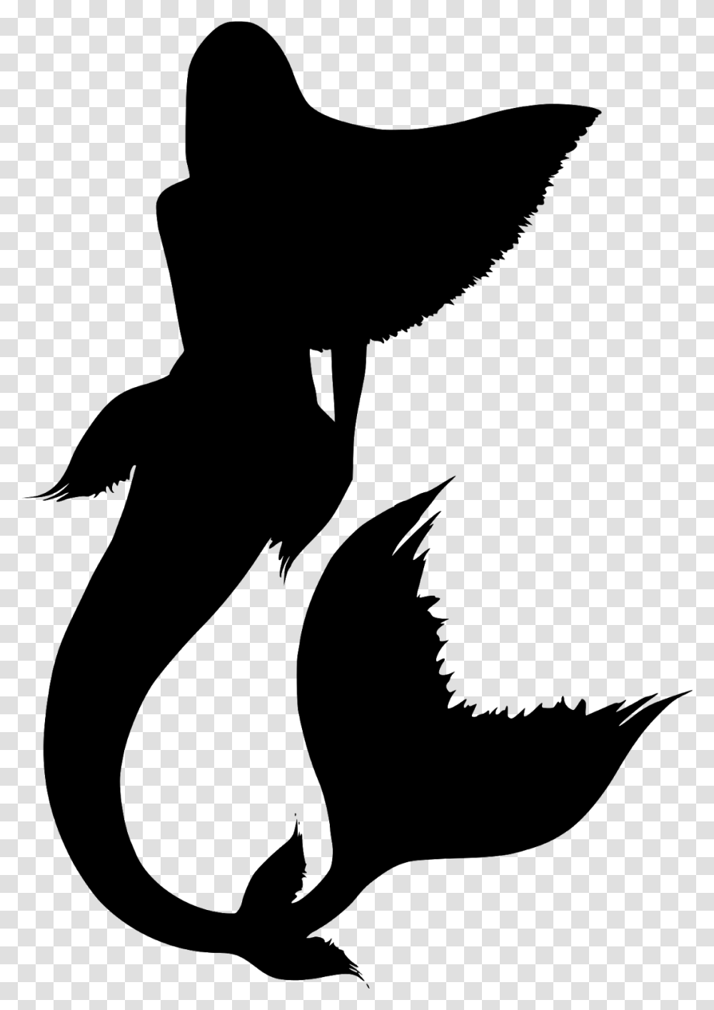 Silueta Cola De Sirena Sirena De Vectores Mermaid Silhouette No Background, Gray, World Of Warcraft Transparent Png