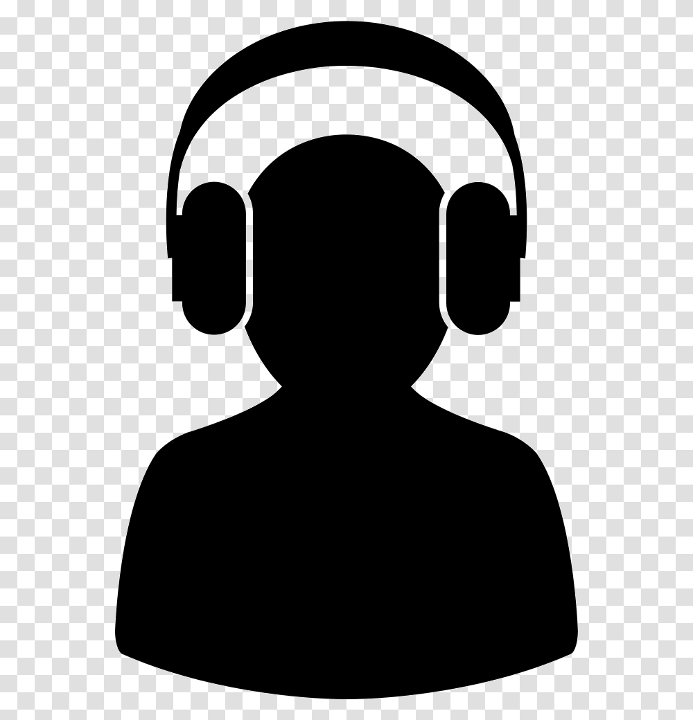 Silueta De Hombre Con Audifonos Clipart Download People Covering Their Ears, Silhouette, Electronics, Stencil, Headphones Transparent Png
