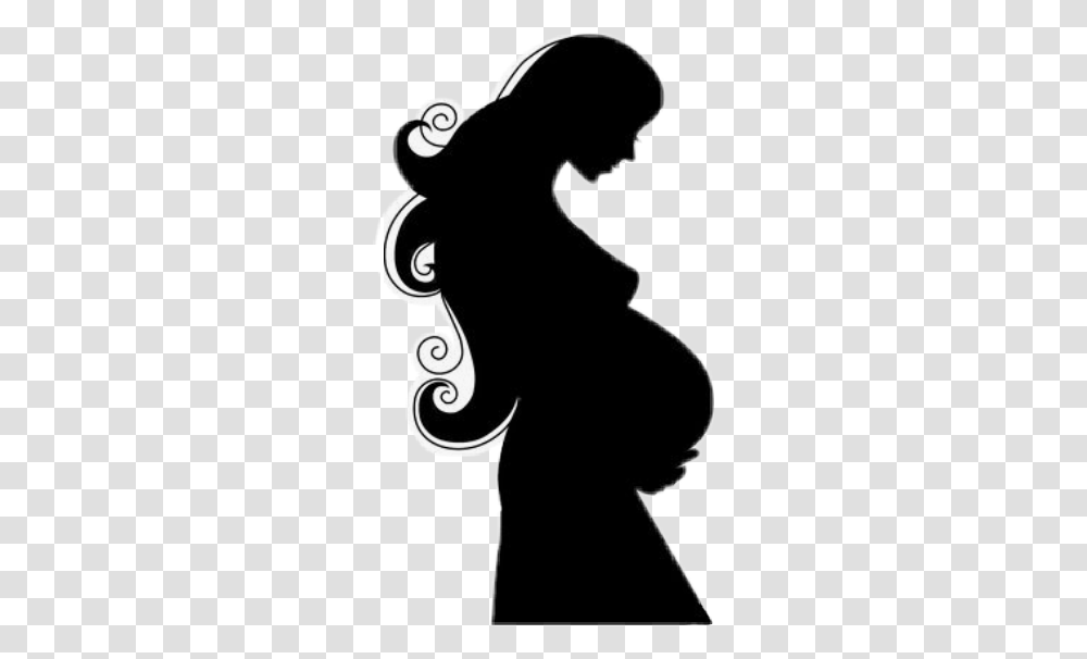 Silueta De Mujer Embarazada, Stencil, Floral Design Transparent Png