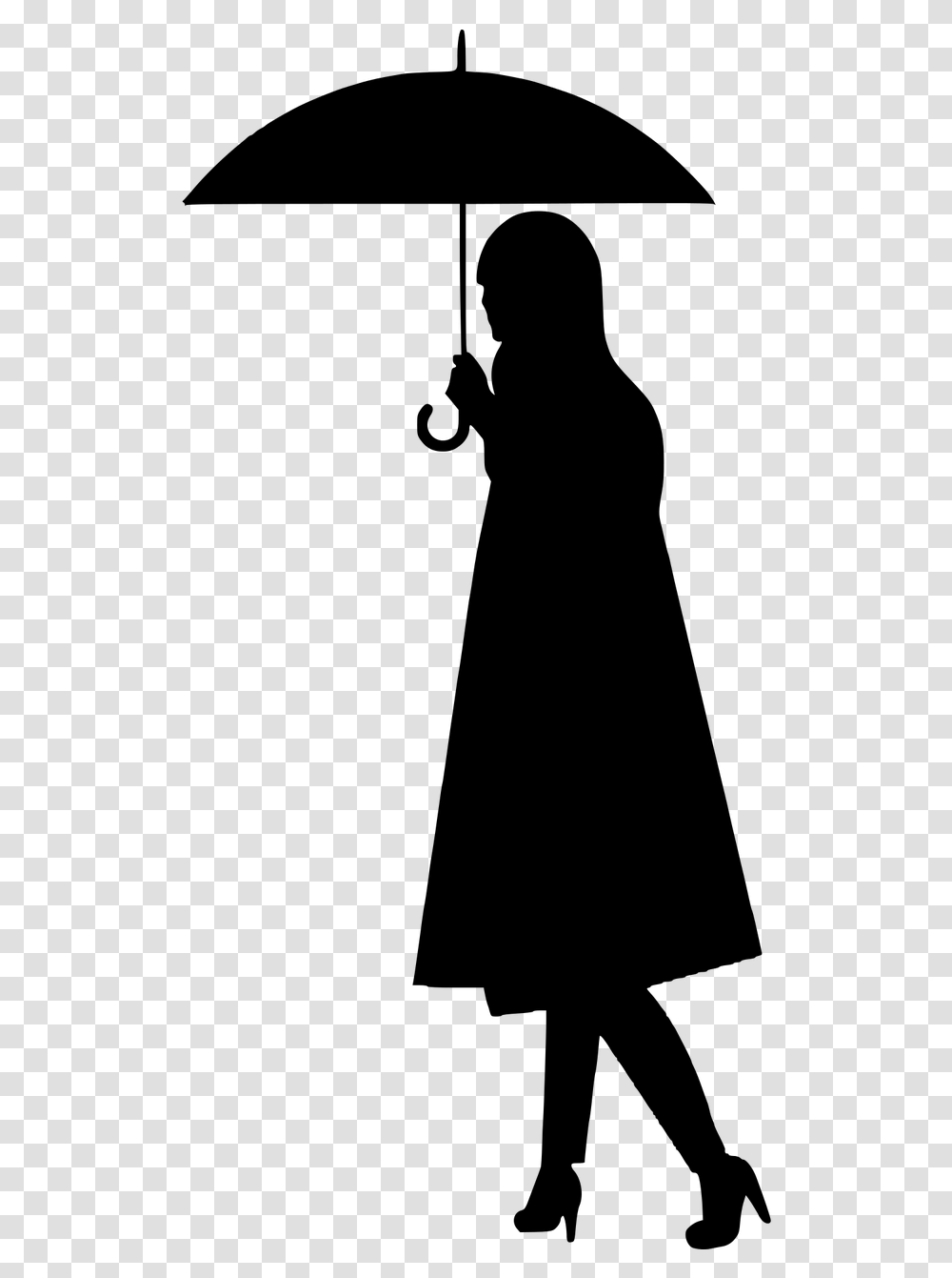 Silueta De Payaso Con Sombrilla Clipart Download Woman With Umbrella Silhouette, Gray, World Of Warcraft Transparent Png
