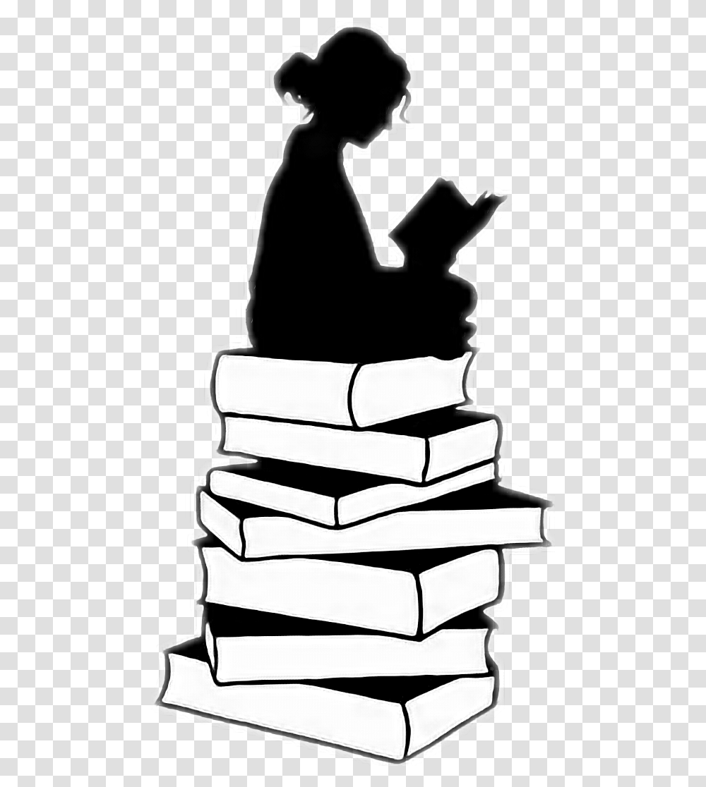 Silueta Libro Letra Lectura Silhouette Girl Reading, Person, Human, Book, Piano Transparent Png