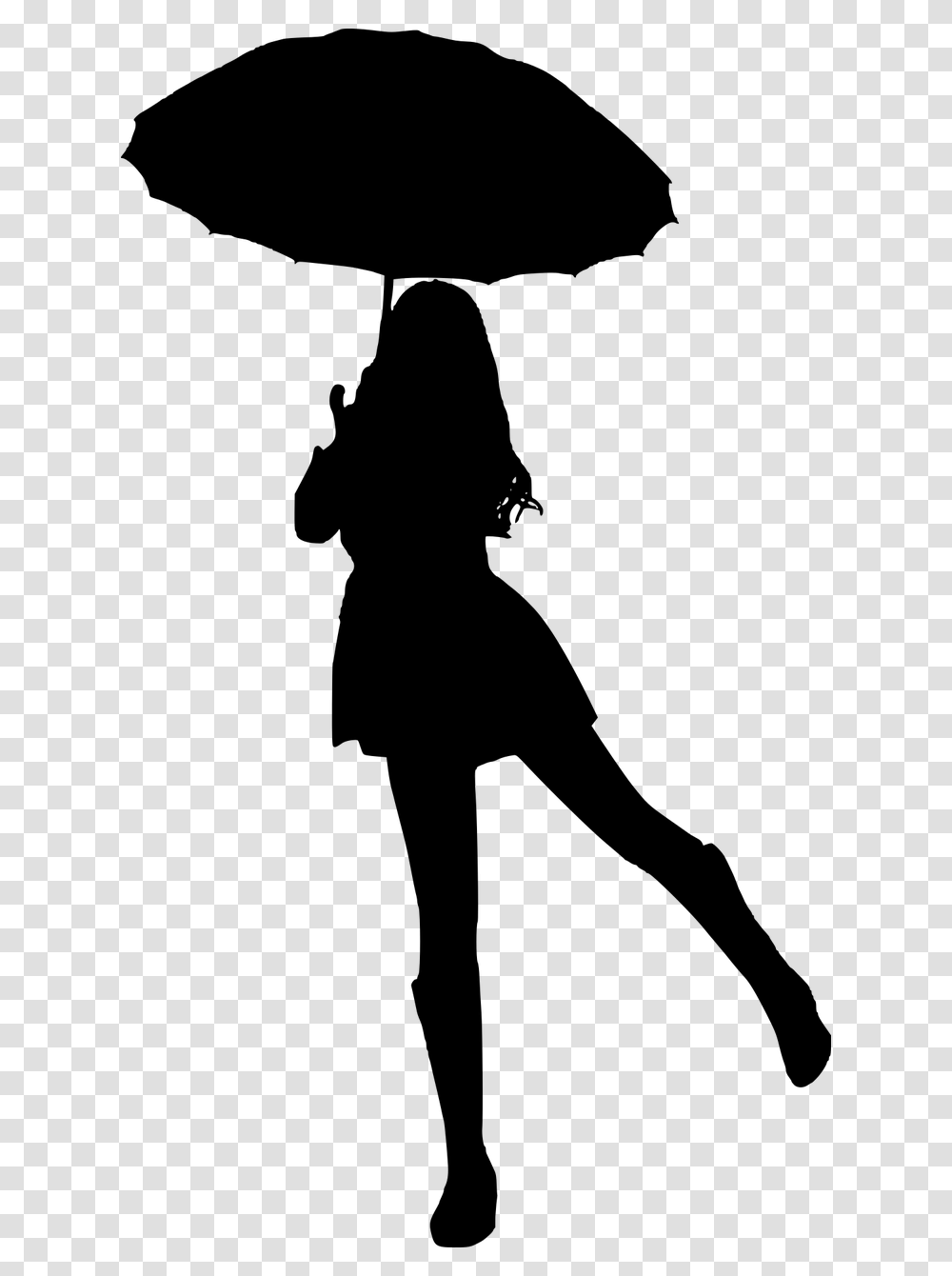 Silueta Mujer Silhouette Of Woman With Umbrella, Gray, World Of Warcraft Transparent Png