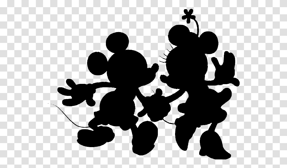 Siluetas De Personajes Disney Para Imprimir Gratis Mickey And Minnie Mouse Silhouette, Back, People, Crowd Transparent Png