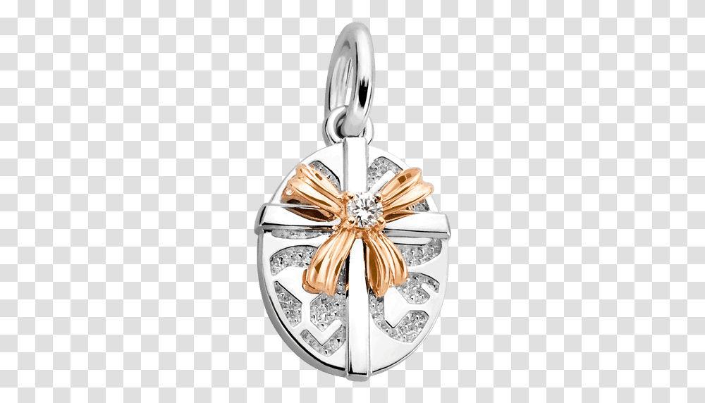 Silver Amp 14k Gold Oval Gift Box Diamond Charm Locket, Accessories, Accessory, Jewelry, Pendant Transparent Png