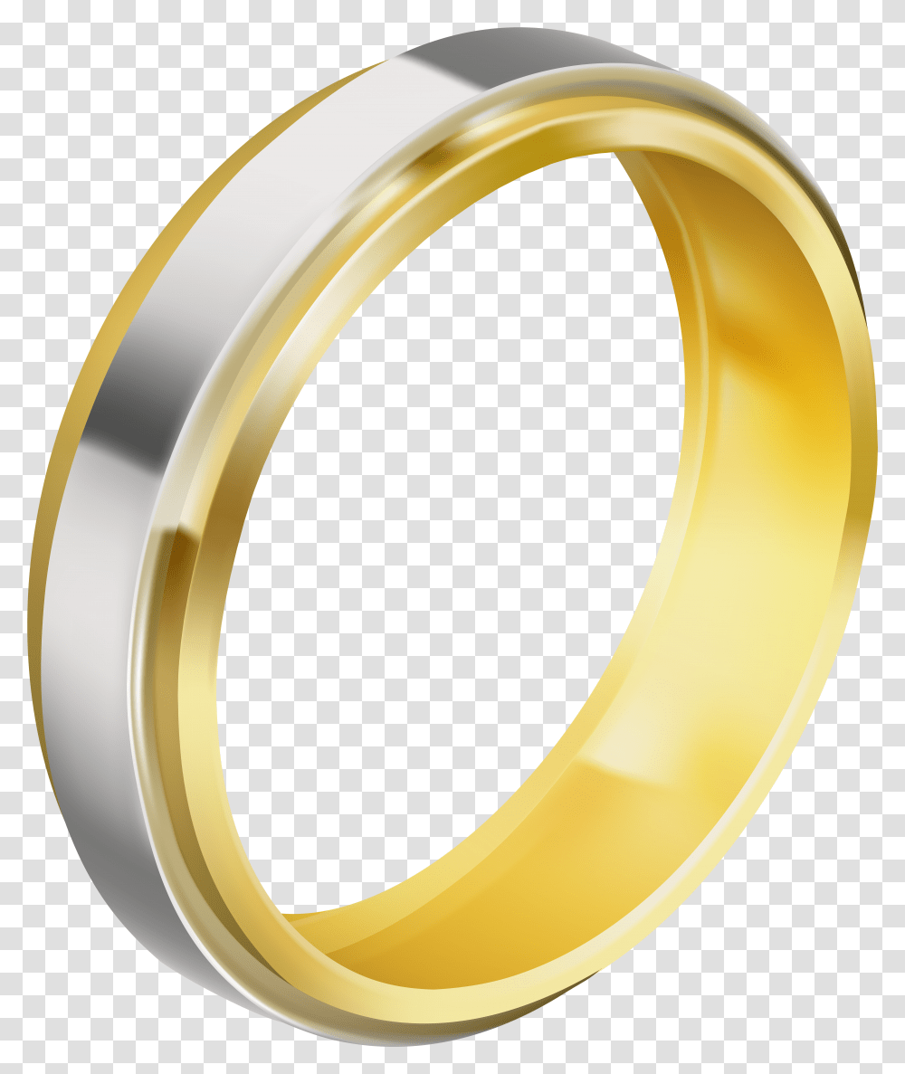 Silver And Gold Wedding Ring Clip Rings Transparent Png