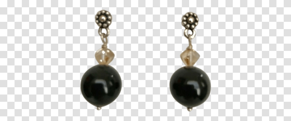 Silver Ball Motif Posts Black Pearl EarringsClass Earrings, Accessories, Accessory, Jewelry, Bead Transparent Png