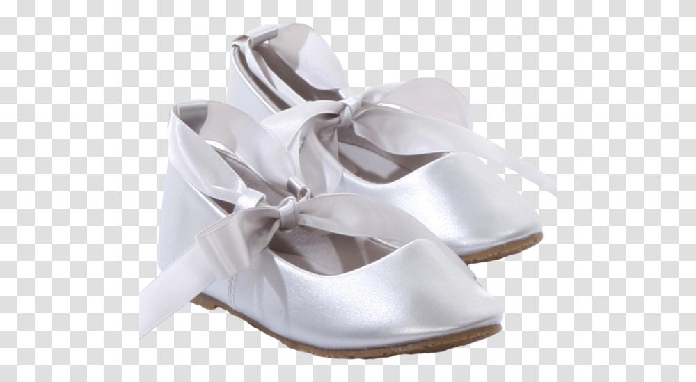 Silver Ballet Flats Girls Dress Shoes With Ribbon Tie Silver Bow Flower Girl Shoes, Apparel, Footwear Transparent Png