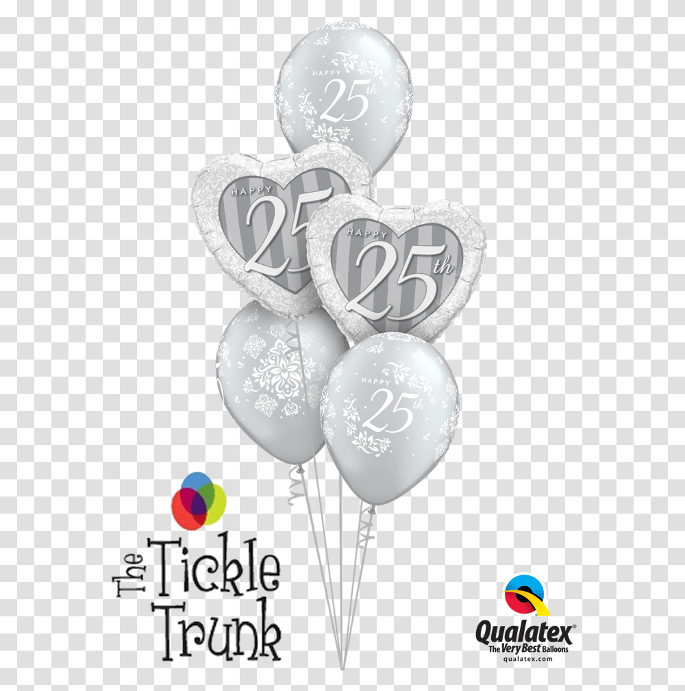 Silver Balloons Chrome Balloon Bouquet Qualatex, Heart Transparent Png