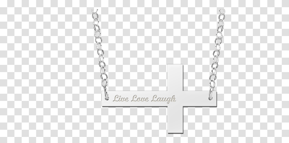 Silver Bar Necklace Cross Gouden Ketting Met Naam, Chain, Pendant Transparent Png