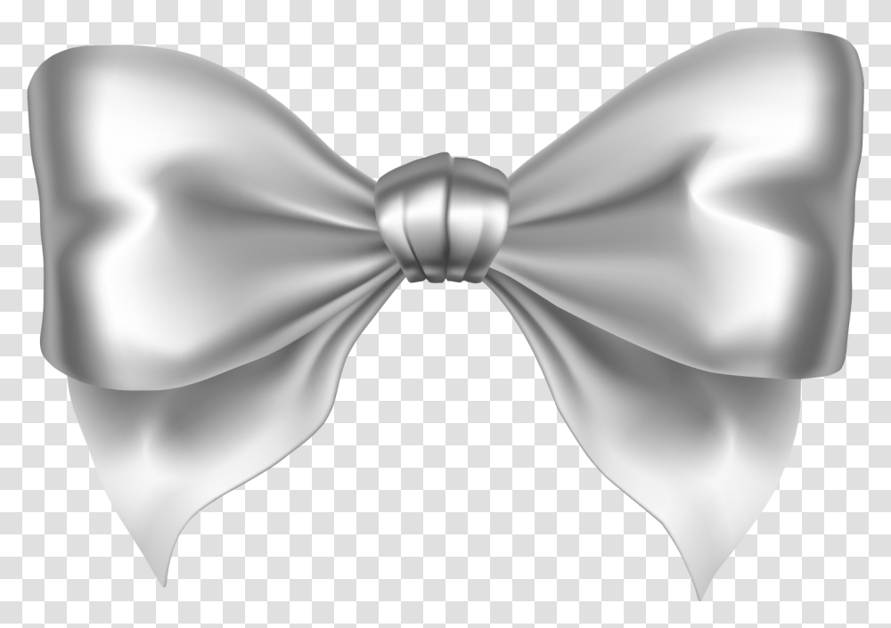Silver Bow Download Ribbon Silver Bow, Tie, Accessories, Accessory, Necktie Transparent Png