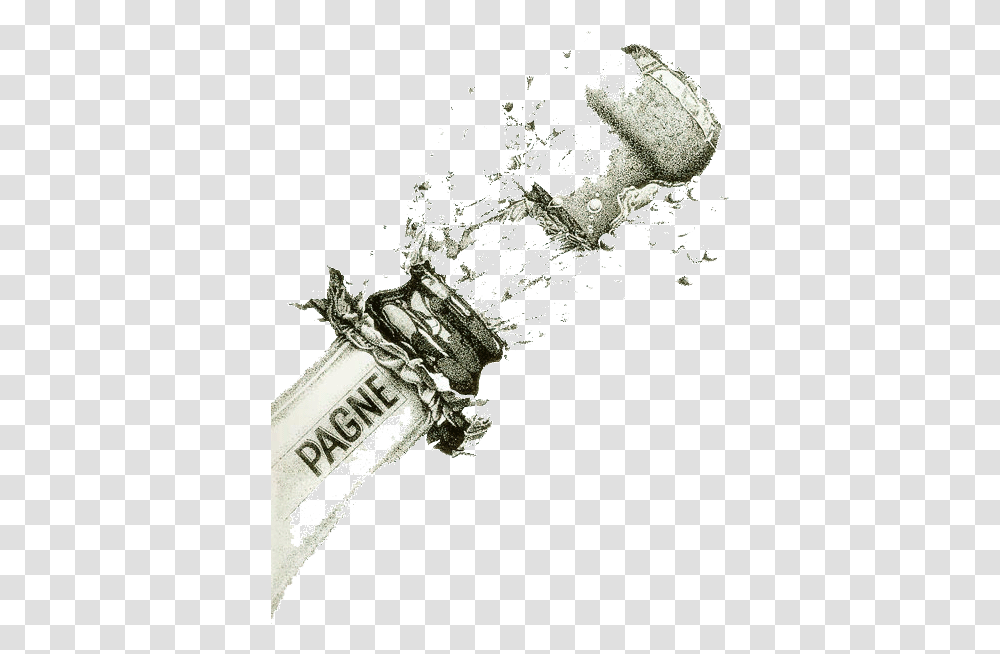 Silver Champagne Bottle, Weapon, Weaponry, Blade, Food Transparent Png