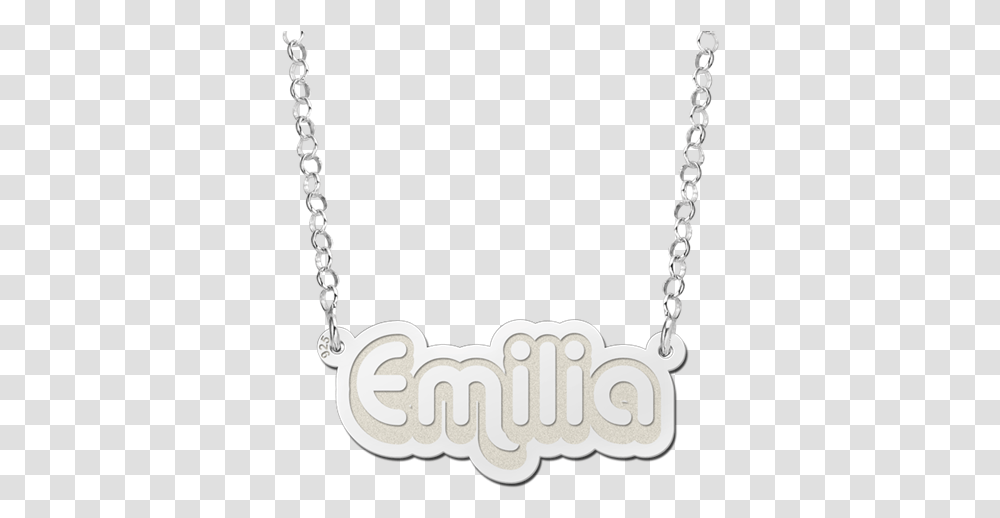 Silver Child Name Necklace Model Emilia Necklace, Jewelry, Accessories, Accessory, Pendant Transparent Png