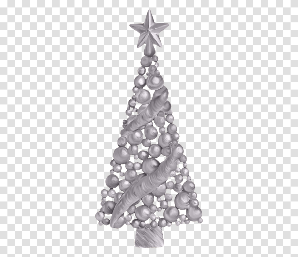 Silver Christmas Tree Clip Art Silver Christmas Tree Clipart, Pearl, Jewelry, Accessories, Accessory Transparent Png
