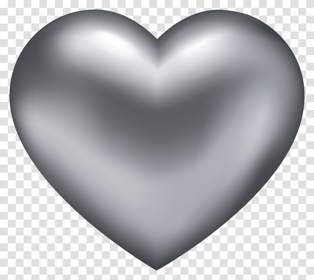 Silver Clip, Heart, Mustache, Pillow, Cushion Transparent Png