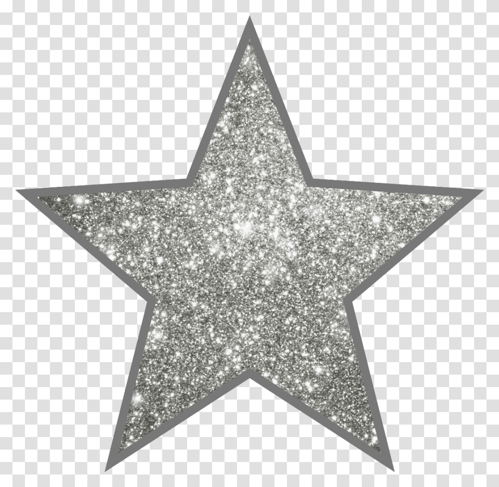 Silver Clipart Glitter Star Silver Glitter Star, Cross, Symbol, Star Symbol, Light Transparent Png