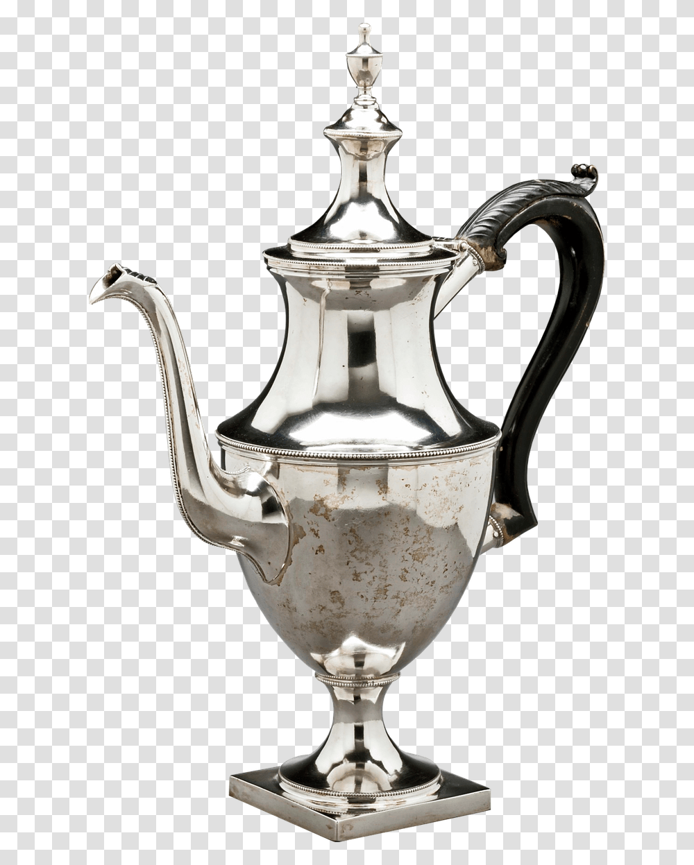 Silver Coffeepot Coffeepot Antique Silverware Coffee Pot, Pottery, Lamp, Teapot, Trophy Transparent Png