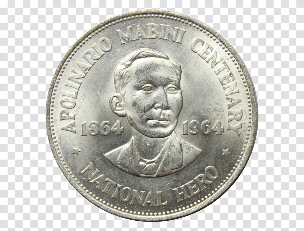 Silver Coin 1 Peso Philippines, Nickel, Money, Person, Human Transparent Png