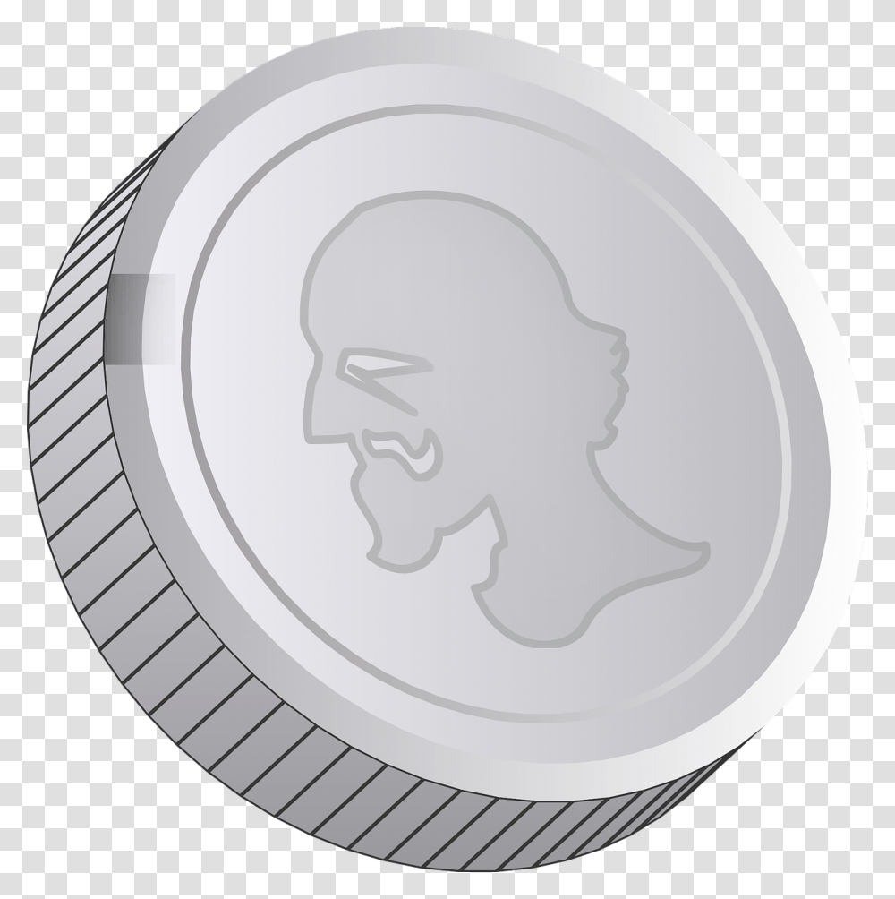 Silver Coin Cartoon, Money, Rug, Dime Transparent Png