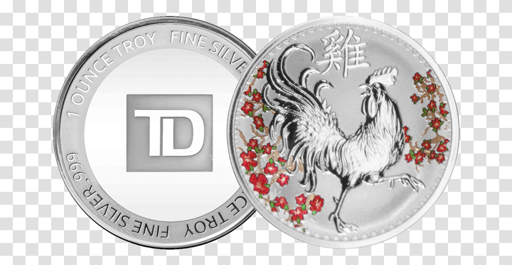 Silver, Coin, Money, Chicken, Poultry Transparent Png