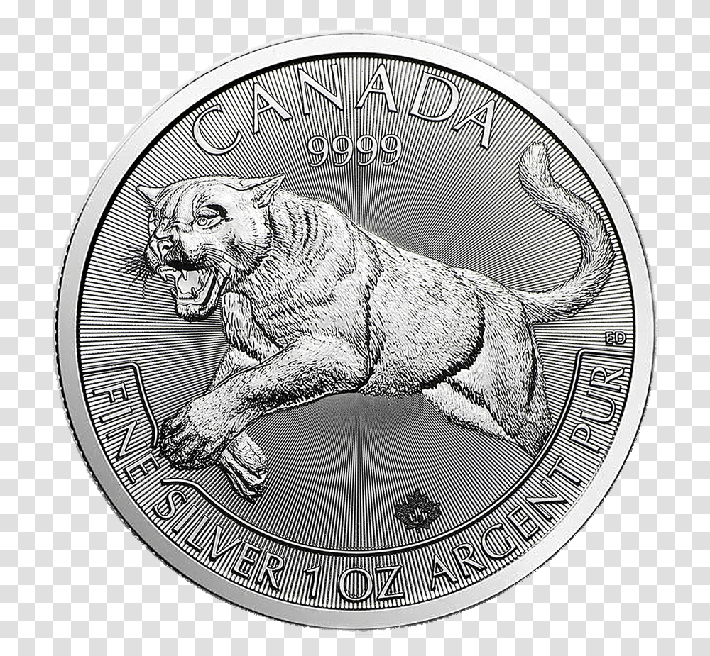 Silver, Coin, Money, Nickel, Tiger Transparent Png