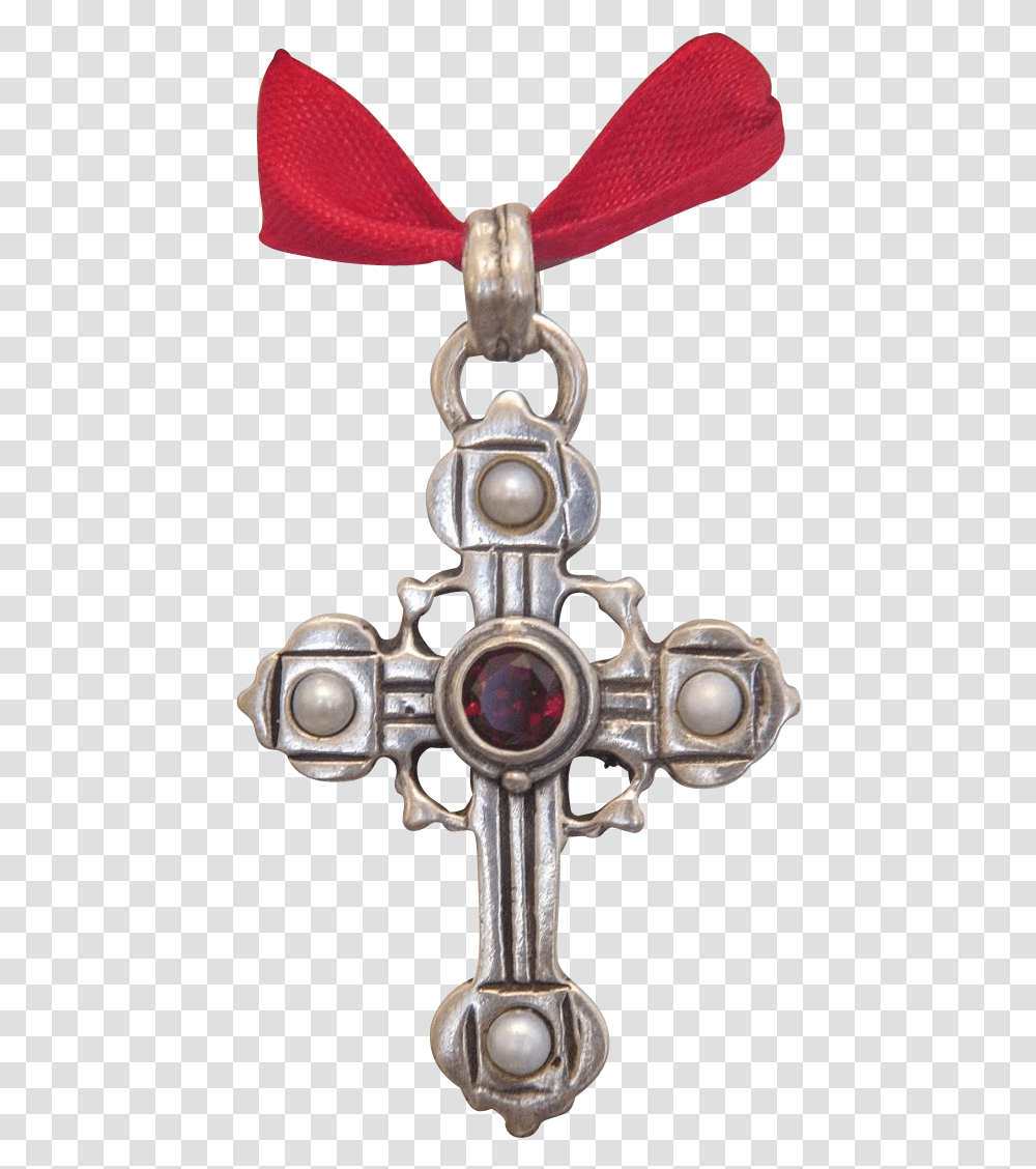 Silver Cross Dijes En Cruz En Rub De La Epoca Victorianal, Crucifix, Pendant, Jewelry Transparent Png