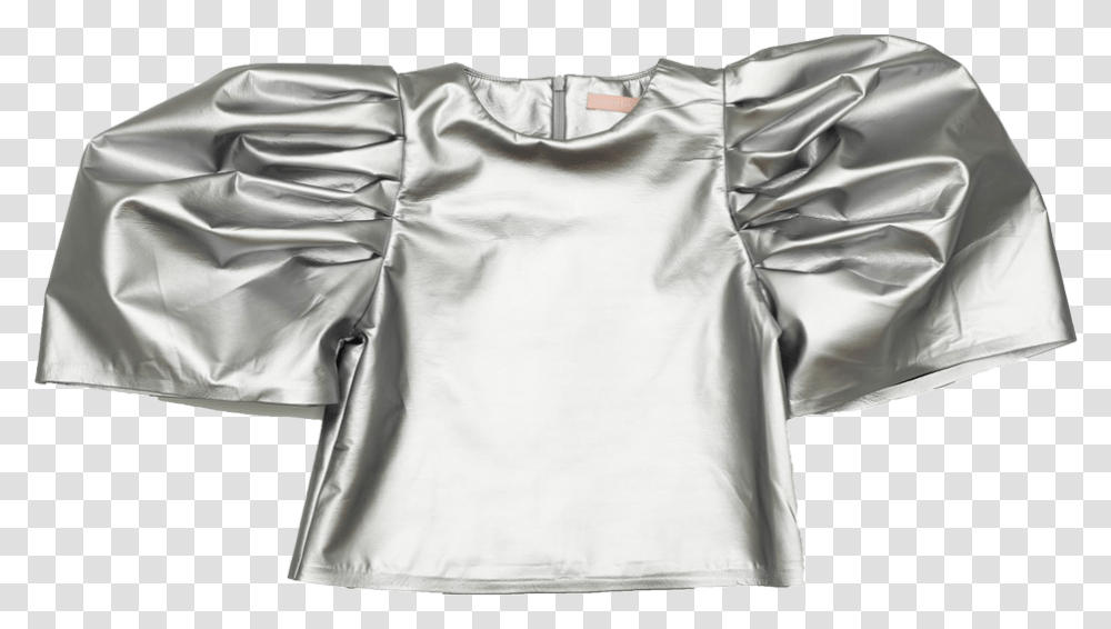 Silver Crown Blouse - Shan And Toad Luxury Kidswear Shop Leather Jacket, Clothing, Apparel, Shorts, Aluminium Transparent Png