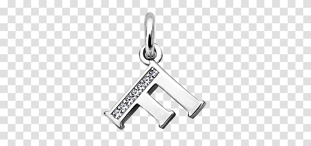 Silver Cz Alphabet Letter With Charm Locket, Sword, Blade, Weapon, Weaponry Transparent Png