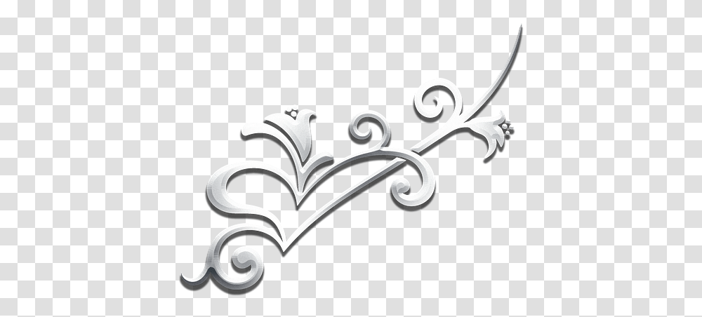 Silver Design 7 Image Heart, Graphics, Floral Design, Pattern, Scissors Transparent Png