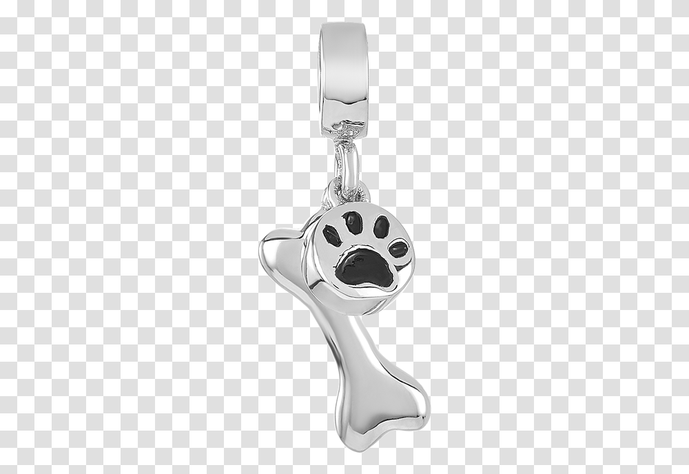 Silver Dog Bone Charm For Use With Dbw Interchangeable, Pendant, Glass Transparent Png